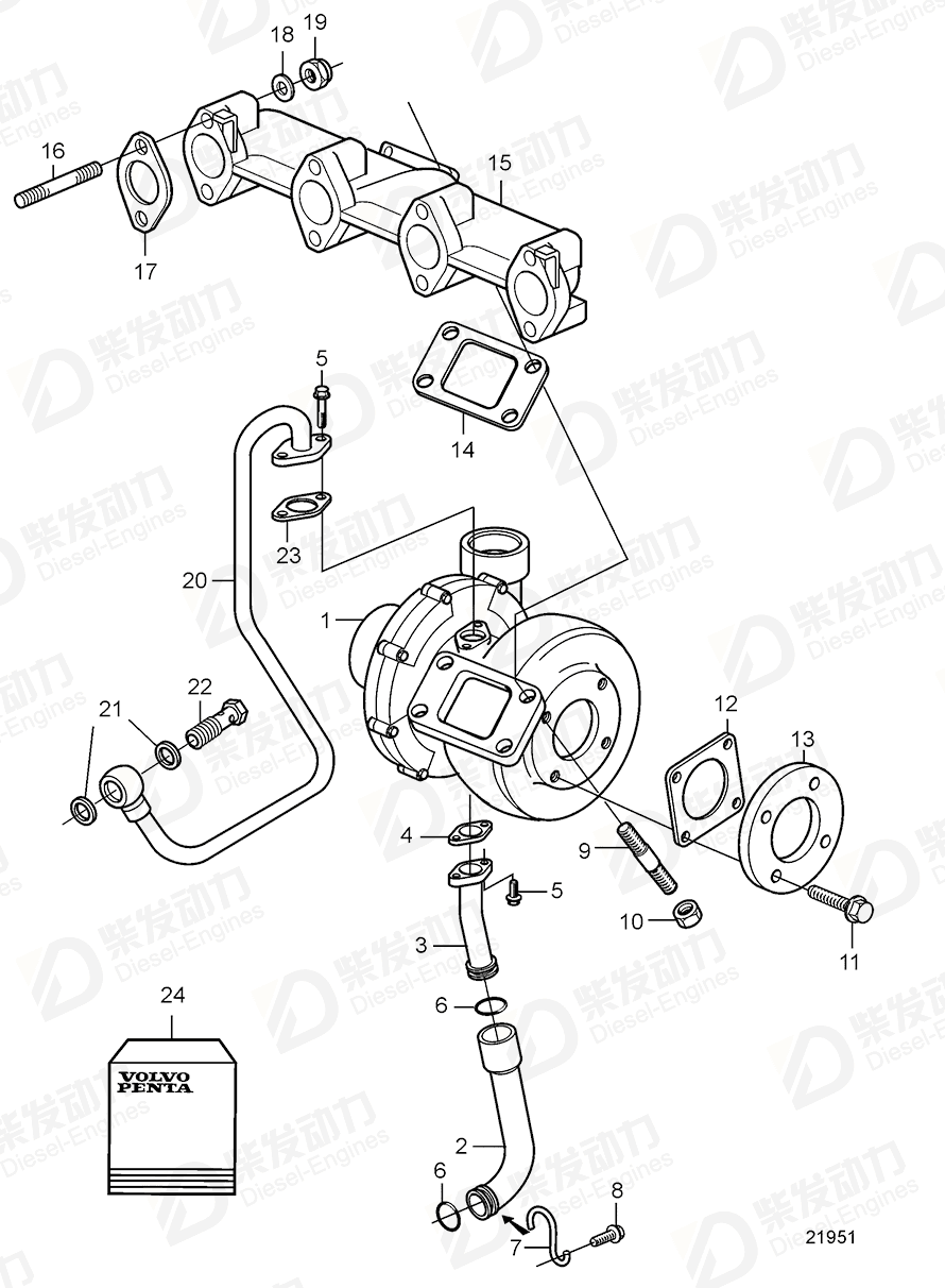 volvo penta Plane gasket 20405790 Drawing volvo penta Plane gasket 20405790 Drawing